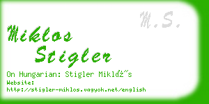 miklos stigler business card